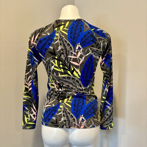 Athleta Long Sleeve Top Small Midnight Palm Swim - Picture 5 of 11